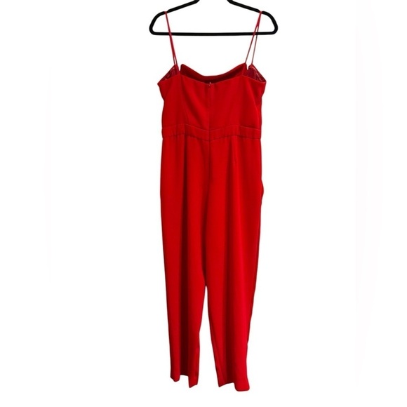 Jill Jill Stuart Red Crepe Strapless Jumpsuit Size 12 - Picture 6 of 12